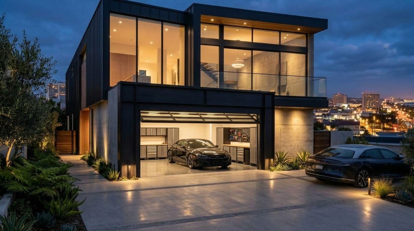 Hoskins Local Garage Door Garage Door Gliding Open Revealing Warm Illuminated Interior